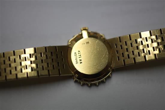 A ladys 1980s 18ct gold and diamond Piaget manual wind wrist watch, with Piaget box.